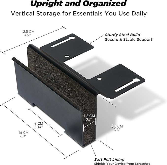 Moodular Add-ons Vertical Laptop Tray [Accessory Only - Requires Moodular Wooden Monitor Stand Slide Rails for Use] Black MSA-VLT