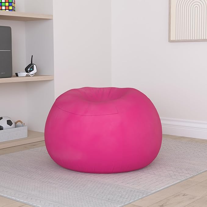 Sofa Sack Bean Bag Chair - Plush, Ultra Soft Memory Foam Bean Bag Chair with Microsuede Cover - Stuffed Foam Filled Furniture and Accessories for Dorm Room - Magenta 3'