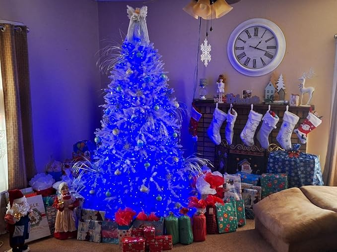 SAUIRS 403FT 1000 LED Christmas Lights Outdoor String Lights with 8 Modes Timer Waterproof Fairy Light Plug in for Outside Indoor Party Xmas Palm Tree Yard Wedding Decorations(Blue)