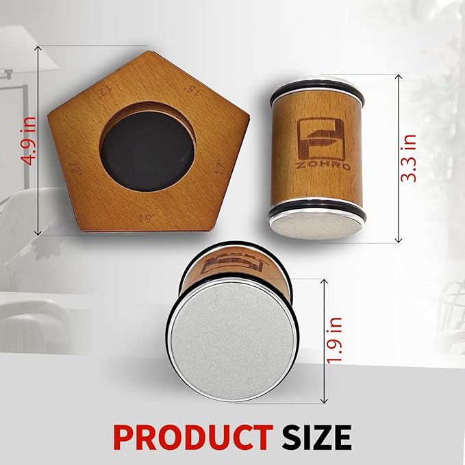 Zohro Rolling Knife Sharpener Kit – 5 Angles (12°/15°/17°/19°/22°) – Beech Wood Base, 304 Stainless Steel, Diamond Disc (400/2000), N52 Magnet – Manual Japanese Blade Sharpener