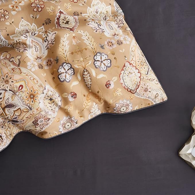 Cupocupa Duvet Cover Set;Duvet Cover Full Bedding Set Fluffy Boho Duvet Cover Set Paisley Floral Bedding Collection Duvet Cover with Pillowcases