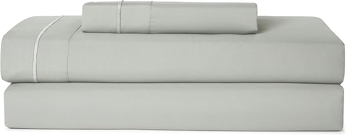 CASUAL LIVING Twin Sheets Set 3 Piece Cooling Sheets with 1 Pillowcase Soft Microfiber Hypoallergenic Washable Bed Set Deep Pocket Lightweight Bedding for College Dorm Essentials, Twin, Sage Green