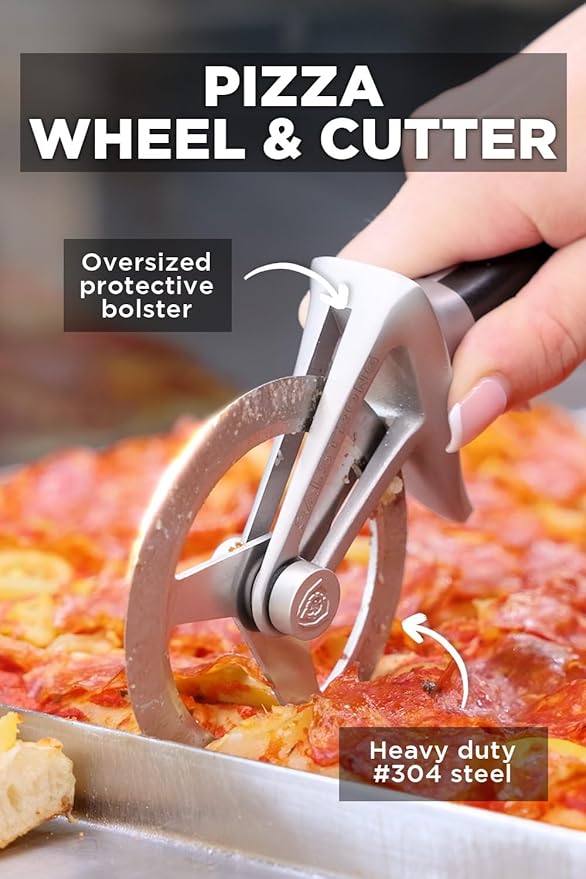 Dalstrong Pizza Wheel Cutter, Whetstone Knife Sharpener & Kitchen Scissors All Purpose -High-Carbon Heavy-Duty Stainless Steel - G10 Handle - Razor Sharp & Blade Cover
