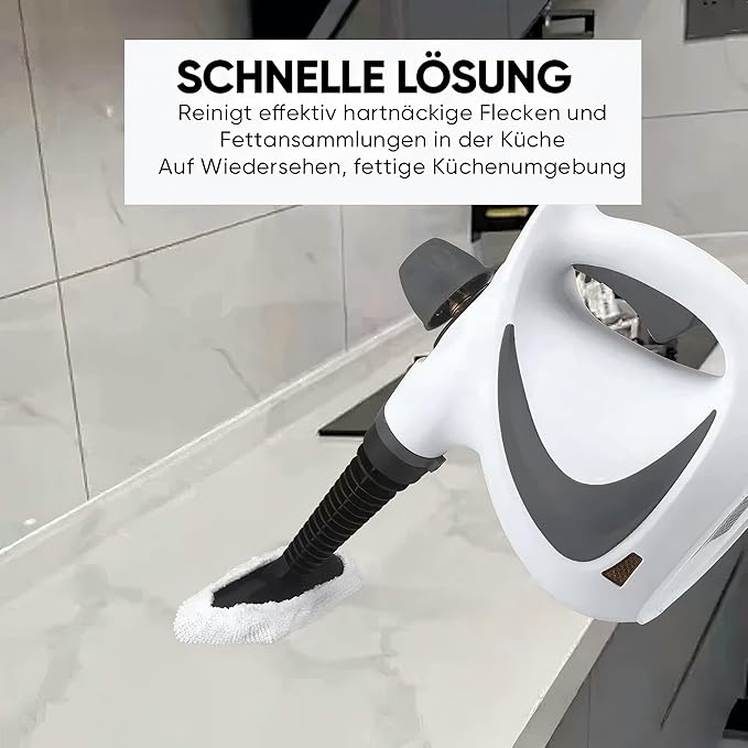 1050W Powerful Steam Cleaner Multi-Surface Sanitizer 8 Accessories Kit for Home Kitchen Bathroom Car Pet Safe Chemical-Free