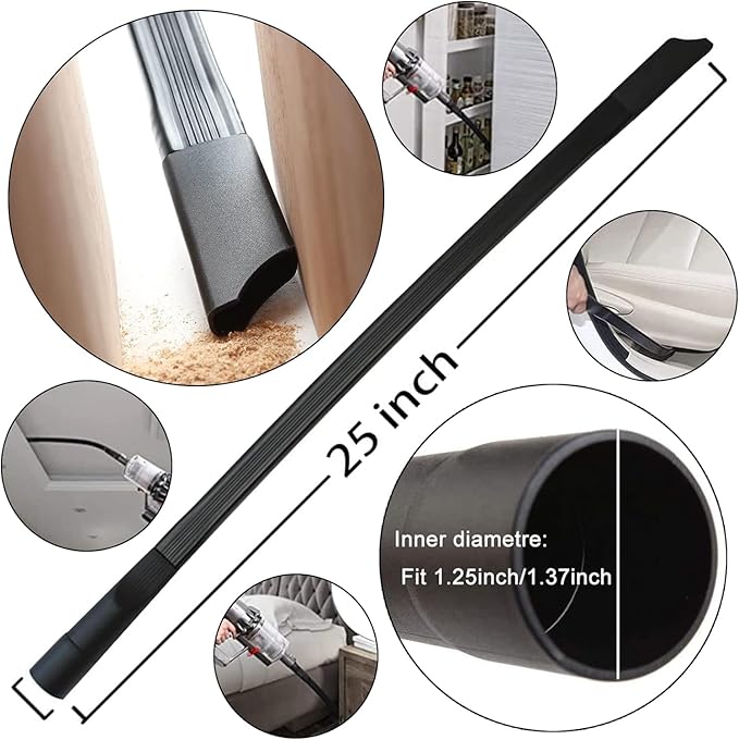 10PCS Universal Vacuum Attachments Kit Wet Dry Plastic Vacuum Hose Adapter 1-1/4" Vacuum Cleaners Accessories with Horse Hair Brush Flexible Crevice Tool Adapter for Shop Vac Accessories