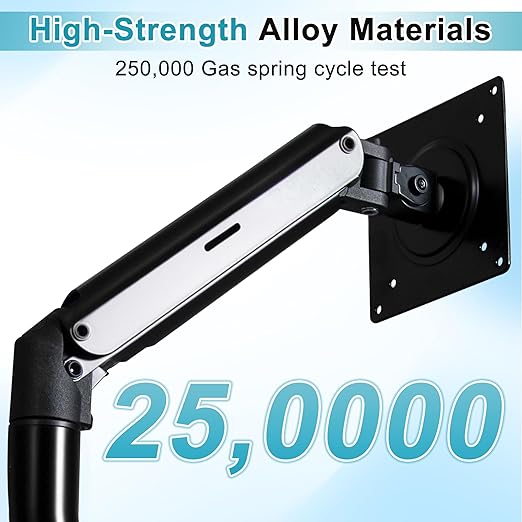 Lyngins 2 Pack Single Monitor Desk for 15 to 27 Inch Screens Computer Monitor Stand for Desk, VESA Mounting Holes 75 and 100mm, Stand Up to 26.4lbs Monitor Wall Mount, Black