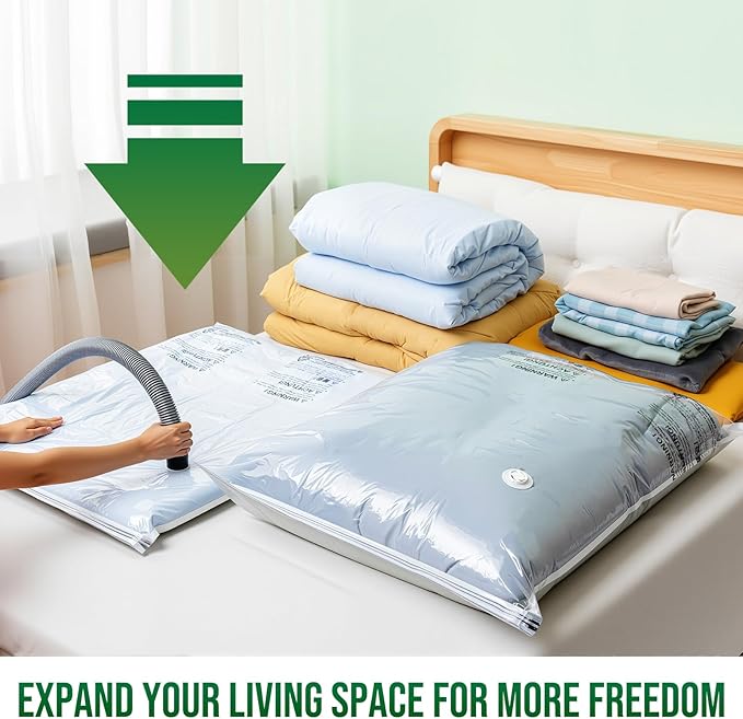TAILI 6 Pack Vacuum Storage Bags, Jumbo Vacuum Seal Bags for Clothing (40x31 Inch), Space Saving for Bulky Bedding, Comforters and Blankets, Extra Large Closet Storage and Organization
