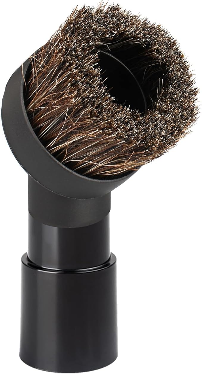 Round Soft Horse Hair Vacuum Brush Attachment For Shark Vacuum Attachments - Round Dust Brush For Shark Vacuum Brushs Attachment With Adapter, for Most Vacuum Cleaners Accessories