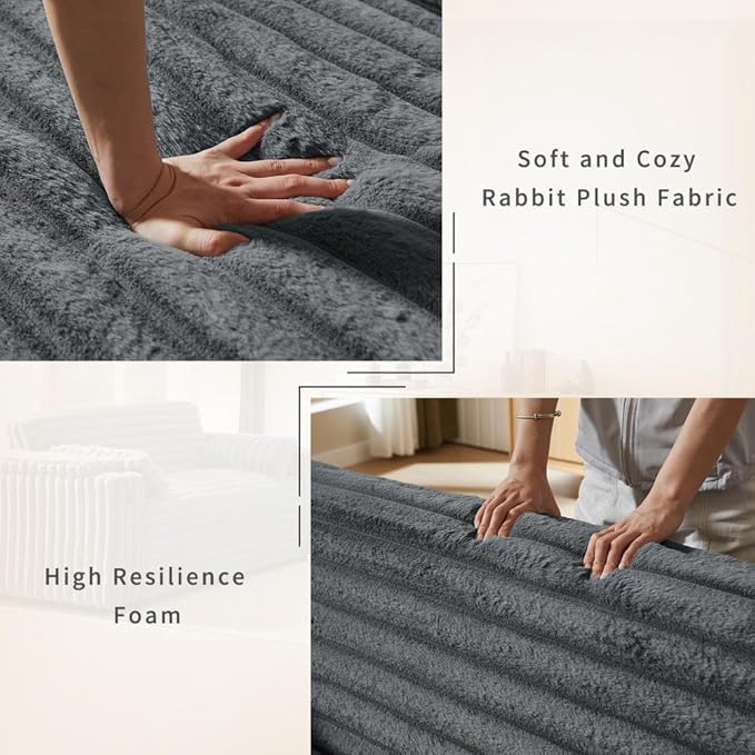 68" Corduroy Convertible Sofa Bed with USB, Storage Armrests & Pillows – 3-in-1 Foldable Sleeper Chair Floor Couch for Living Room, Bedroom, Guest Room (ZY-1109-Dark Gray)