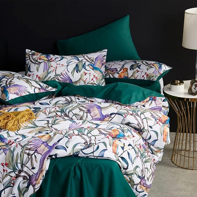 Cupocupa Duvet Cover Queen Size Set Boho Floral Pattern Duvet Cover Queen for Queen Size Bed Vintage Soft Bedding Leaf Print Paisley with Pillowcases