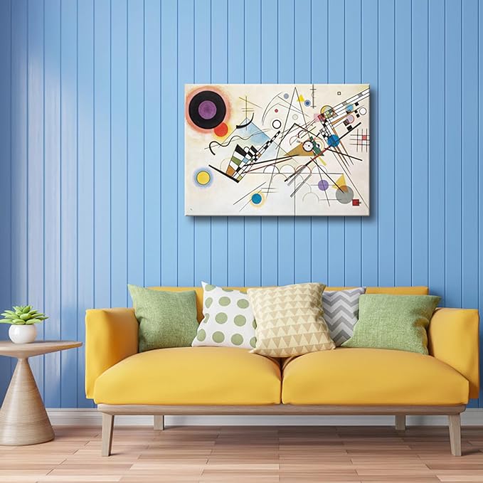 Wieco Art Canvas Wall Art Wassily Kandinsky Composition VIII Large Picture Print of Famous Paintings Canvas Prints Abstract Wall Art for Living Room Home Decor and Wall Decorations
