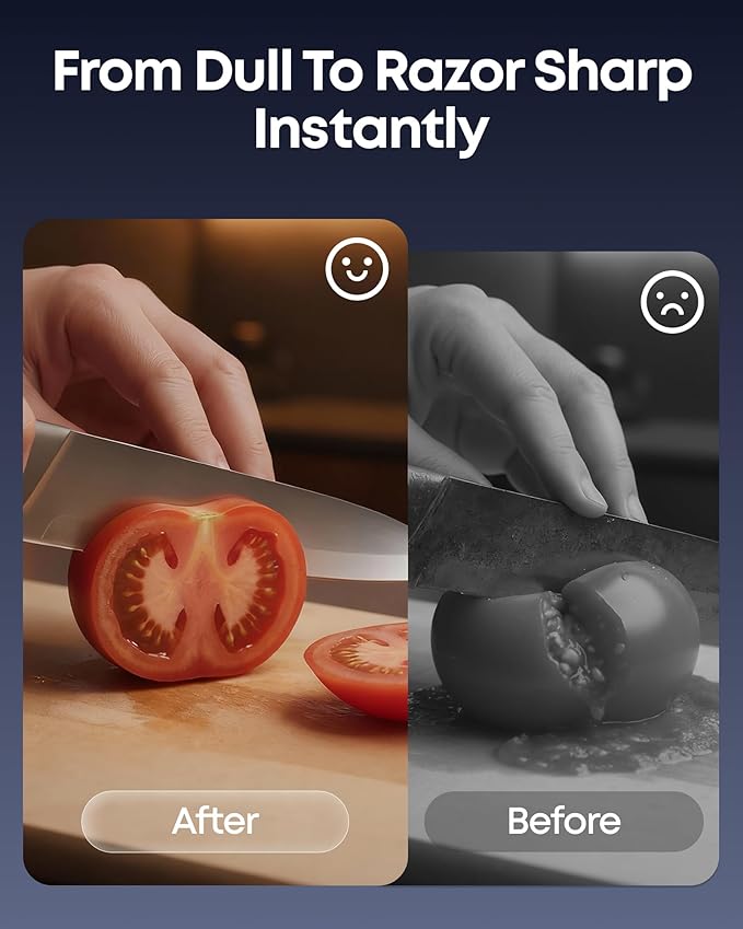 Electric Knife Sharpener for Kitchen Knives, 3-Stage Professional Knife Sharpening System with 100% Diamond Abrasives, 20° Precision Knife Sharpening Angle Guide, afilador de cuchillos electrico