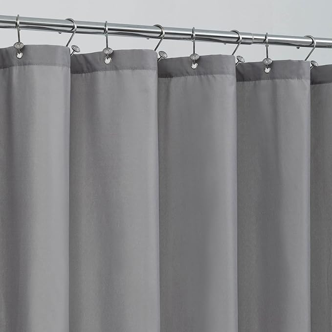 ALYVIA SPRING Extra Long Fabric Shower Curtain Liner Waterproof - 72" x 84", Soft & Lightweight XL Shower Curtain with 3 Magnets, Machine Washable - 72x84, Grey
