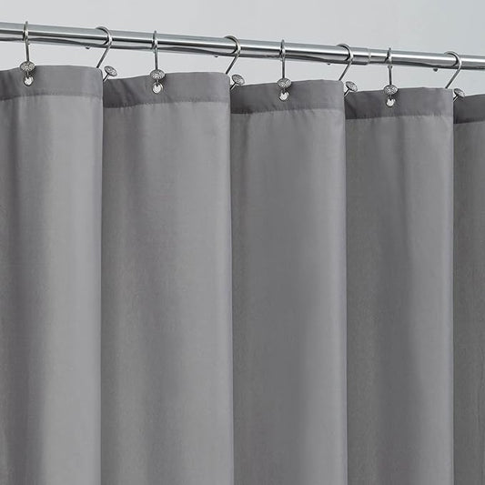 ALYVIA SPRING Extra Long Fabric Shower Curtain Liner Waterproof - 72" x 96", Soft & Lightweight X-Long Shower Curtain with 3 Magnets, Machine Washable - 72x96, Grey