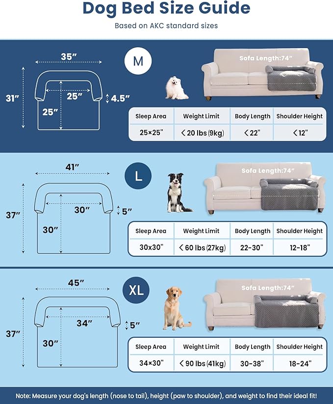 Medium Cooling Dog Bed – 35 x 31 inch Waterproof Couch Cover for Dogs Washable, Non-Slip Bottom Self Cooling Mat for Dogs, Durable & Non-Gel, Dog Couch Bed for Sofa Floor Car, Cooling Grey