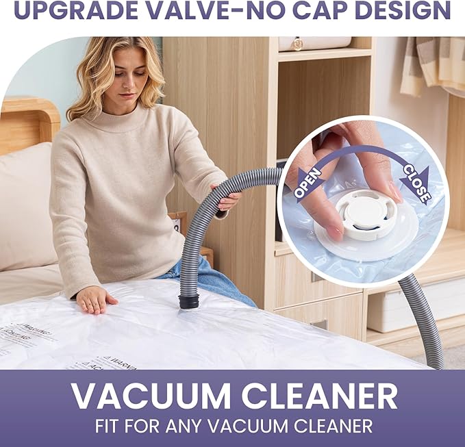 TAILI 6 Pack Vacuum Storage Bags for Comforter and Blankets, XXL Jumbo Vacuum Seal Bags for Bedding (47x39 Inch), Huge Space for Toy, Bedding, Pillows, Save More Closet Space