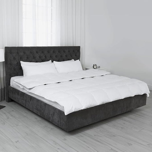 Slumberjack Duvet Insert Queen - Premium Peached Breathable Fabric, Soft & Cozy, Made in USA, Hypoallergenic, Box-Quilt Construction, Machine Washable, Corner Loops