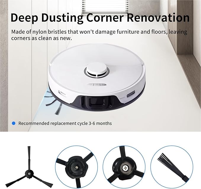 23 PCS Accessories Kit Compatible with Roborock S8 Pro Ultra Robot Vacuum Cleaner,6 Side Brushes,4 HEPA Filters,4 Dust Bags,1 Cleaning Brush,2 Main Brushes,4 Mop Pads,2 Tools