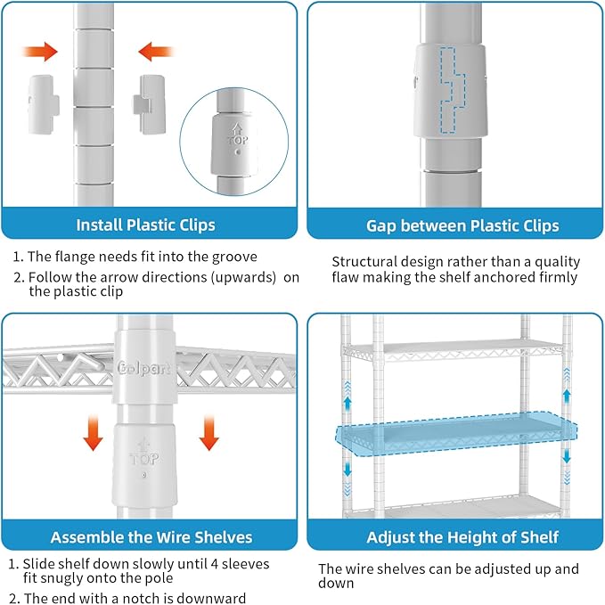 Over Washer and Dryer Shelves,2 Tier Adjustable Height Wire Shelving Laundry Room Storage Organization Clothes Drying Rack with Hanger Rod&Hooks,Space Saving Organizers Shelf,White