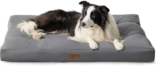 Bedsure Dog Beds Large Sized Dogs - Washable Pet Bed Mattress with Oxford Fabric, Pet Pillow Cushion for Crate, Grey Dog Mat Outdoor, 36x27x4, Grey