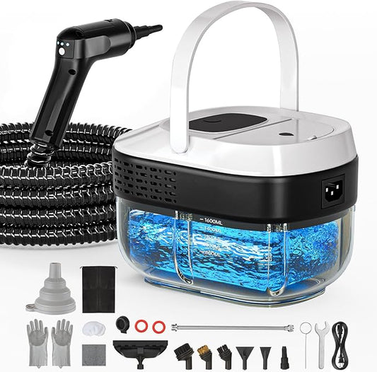 2500W Portable Handheld Steam Cleaner,54oz Large Capacity,3-Level Adjustable Handle,15s Fast Heating Steamer for Cleaning with 20 Pcs Accessories,Plug-and-Play Steam Cleaner for Home,Car,Kitchen,More