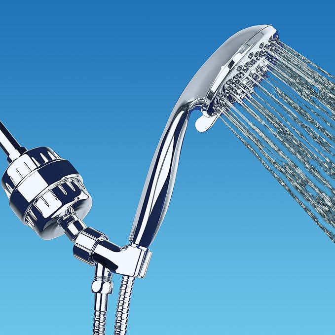 AquaBliss High Output Revitalizing Shower Filter - Reduces Dry Itchy Skin, Dandruff, Eczema, and Dramatically Improves The Condition of Your Skin, Hair and Nails - Brushed Nickel (SF100-BN)