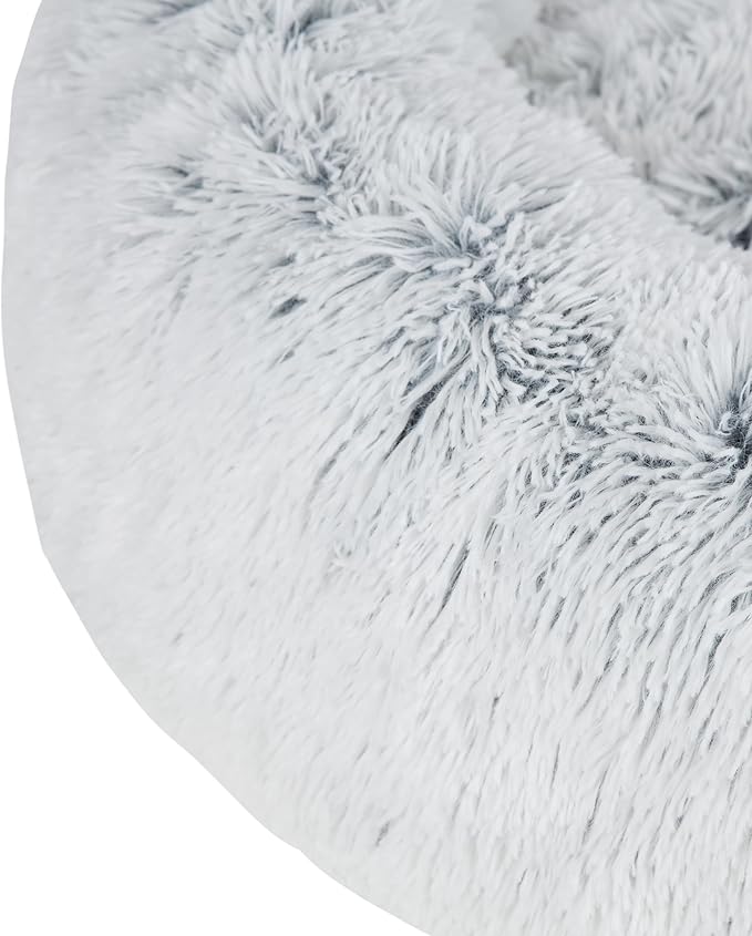 Best Pet Supplies Dog House Bed Crate Mat Tent Indoor Round Soft Plush for Small, Medium, and Large Breeds - Light Warm Gray, 30 x 30 x 8