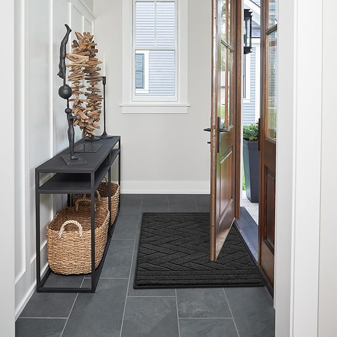 Tindbea Dog Bed Mat,Dirt Trapper Mud for Dogs,Mud for Dogs Large,Absorbent Door Mat Indoor for Muddy Paws,Soft Non-Slip Backing Pet Runner Rug for Inside Floor (20"x48",Charcoal)