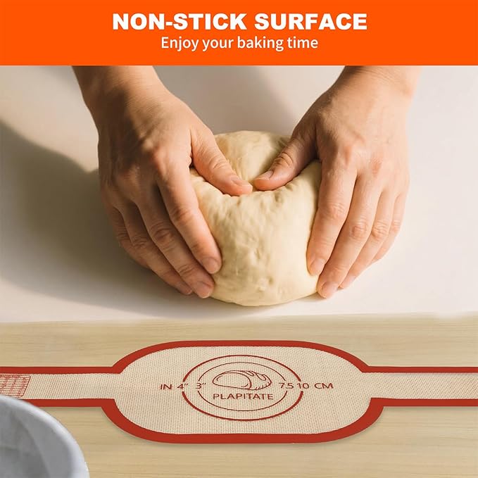 Silicone Bread Sling Dutch Oven Liner, Non-Stick & Easy Clean Reusable Oval Silicone Bread Sling Baking Mat, Easy to Transfer Sourdough Bread - 2 Red Set