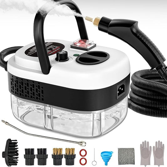 Steam Cleaner,15s Heat-Up,1.4L Tank,Steamer for Cleaning with 10 pcs Accessories,Multi-2500W High Temperature and Pressure handheld steamer,Steam Clea (6-【02】White)