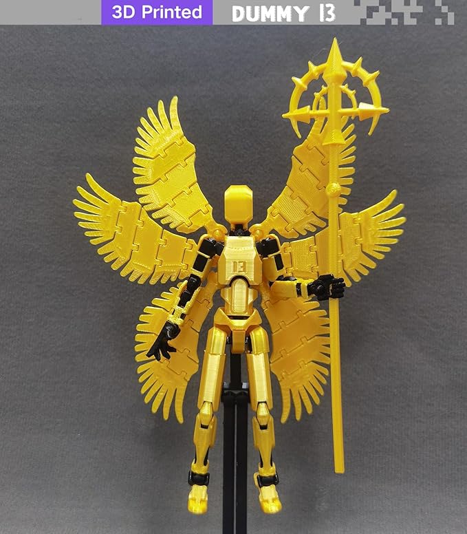 (Assembly Completed) 3D Printed T13 Action Figure, 5.5 Inch Multi-Jointed Movable Dummy 13 Toy,Dummy 13 Robot Action Figure with Lots of Weapons ﻿