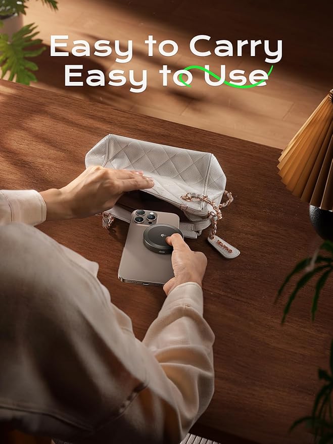 THREEKEY Qi2 MagSafe Charger, Magnetic Charger for iPhone 17/16/15/14/13/12 Series & Galaxy S25 Ultra, Qi2 Wireless Charger Dual-Sided Magnets, 15W Fast Charging Pad with 5FT USB-C Cable (Bronze)