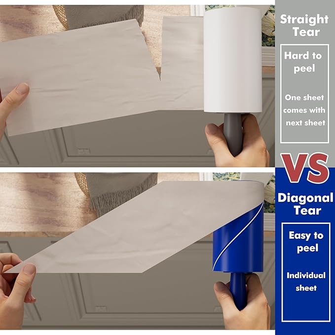 Lint Rollers for Pet Hair Extra Sticky, 1320 Sheets (12 Refills Mega Value Set), Portable Pet Lint Remover for Clothes, Furniture, Carpet, Dog & Cat Hair Removal