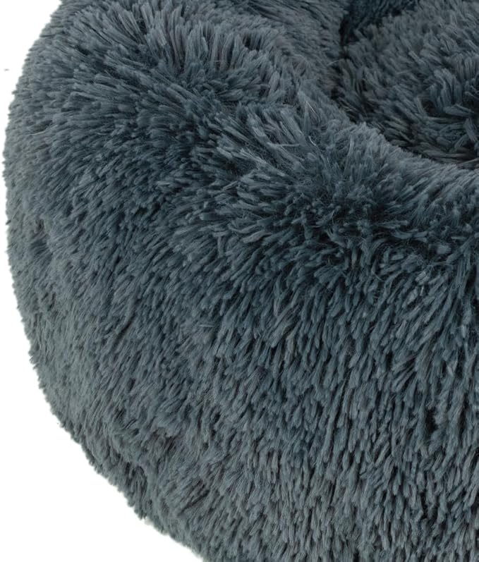 Best Pet Supplies Dog House Bed Crate Mat Tent Indoor Round Soft Plush for Small, Medium, and Large Breeds - Dark Gray 20 x 20 x 6"