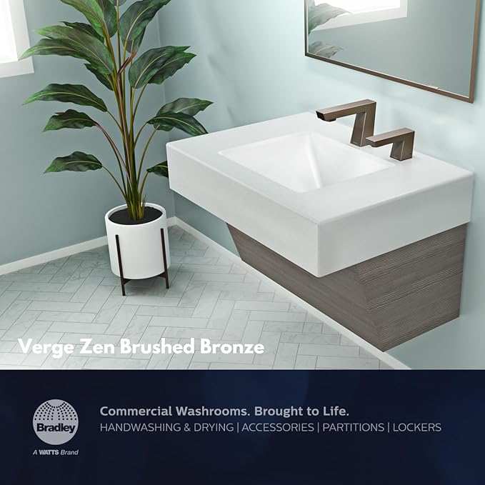 Bradley Zen Liquid Soap Dispenser, Sensor Activated, Ring Light Indicates Low Battery Soap or Overflow, Deck Mounted, Auto Top Fill, Brushed Stainless Steel