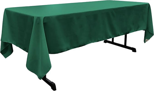 LA Linen Polyester Poplin Washable Rectangular Tablecloth, Stain and Wrinkle Resistant Table Cover 60x102, Fabric Table Cloth for Dinning, Kitchen, Party, Holiday 60 by 102-Inch, Teal