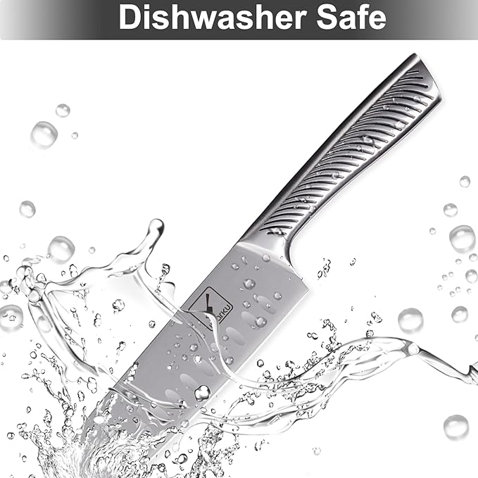 Knife Block Set, 15Pcs High Carbon Stainless Steel Knife Set with Block, Kitchen Knife Set Black, Dishwasher Safe, Build-in Sharpener