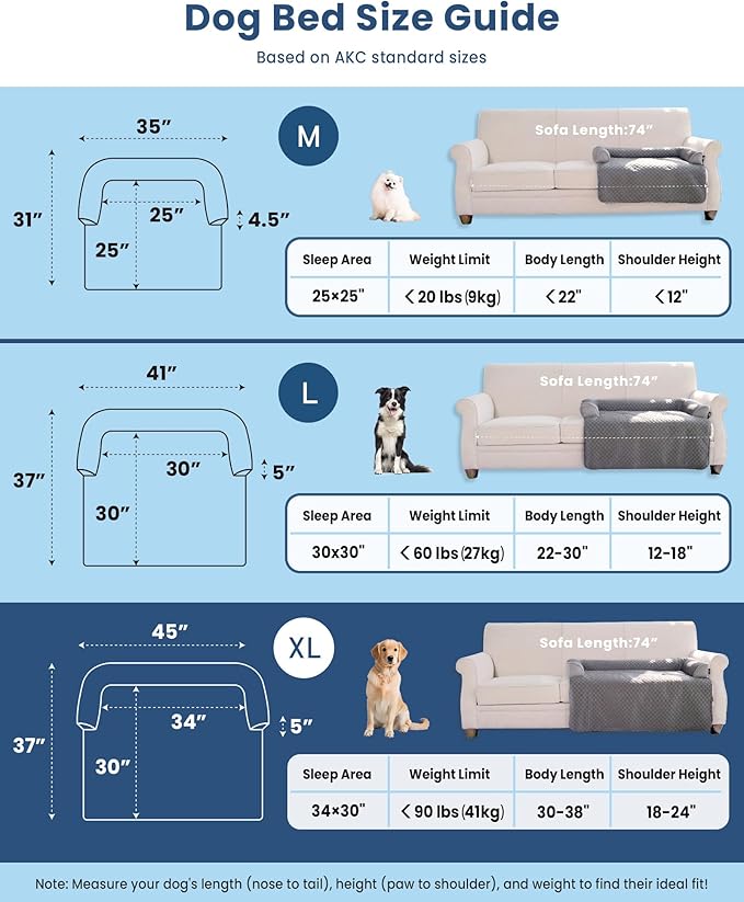 XL Cooling Dog Bed – 45 x 37 inch Waterproof Couch Cover for Dogs Washable, Non-Slip Bottom Self Cooling Mat for Dogs, Durable & Non-Gel, Dog Couch Bed for Sofa Floor Car, Cooling Grey