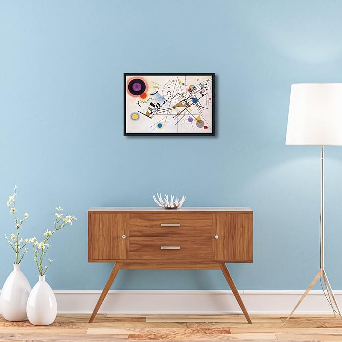 Wieco Art Framed Canvas Wall Art Wassily Kandinsky Composition VIII Picture Print of Abstract Famous Paintings Canvas Prints for Living Room Home Decor Wall Decorations