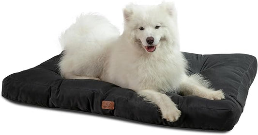 Bedsure Extra Large Dog Bed - Washable Giant Pet Bed Mattress with Oxford Fabric, Water Resistant Flat Pet Pillow Bed for XL Dog Crate, 44x35x4, Black