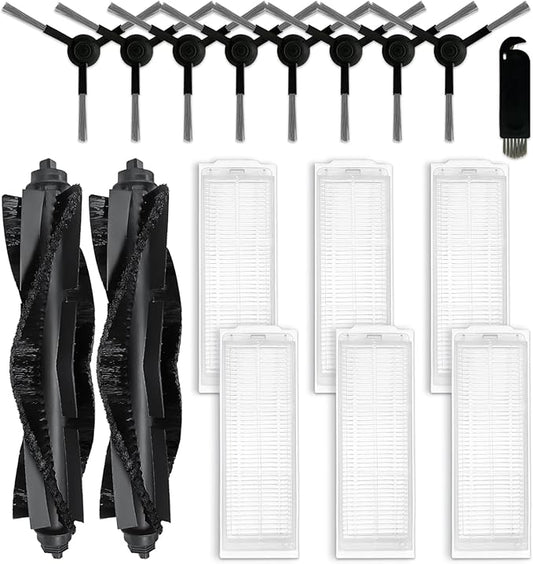 Replacement Parts Compatible with WYZE Robot Vacuum Cleaner WVCR200S Accessories, 2 Main Brushes, 6 Hepa Filters, 8 Side Brushes Attachment Spare Pack