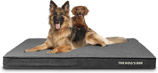 The Dog’s Bed Orthopedic Memory Foam Dog Bed, 2XL Grey Plush, Pain Relief for Arthritis, Hip & Elbow Dysplasia, Post Surgery, Lameness, Supportive, Calming, Waterproof Washable Cover