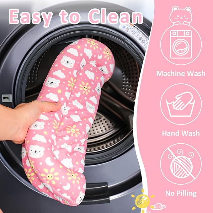 1 Pack 15.3x10.6x1.96in Washable Dual-Sided Soft Small Pet Cushion Mat Bed with Pillow Around for Puppy Kitten Sleeping Beds for Carrier Crate Small Dog Rabbits 0-3.3lb Pink