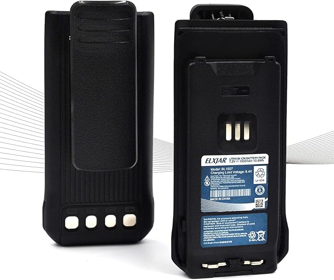 (2-Pack) 7.2V 1500mAh BL1507 Li-ion Battery Replacement for Hytera BP515LF BP515 BP565 AP585 Two-Way Radios