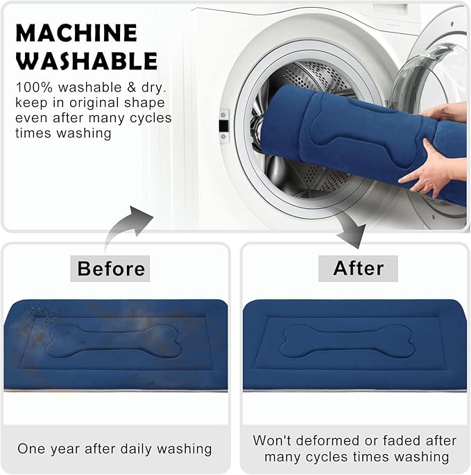 JoicyCo Dog Bed Large Crate Mat 42 in Non-Slip Washable Soft Mattress Kennel Pads