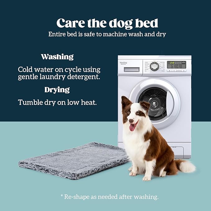 Stoutwool Indestructible Dog Bed - Fluffy Chew Proof Dog Crate Pad - Tough Kennel Pad for Aggressive Chewers - Ideal for Extra Small Breeds & Fits 22-Inch Crate - 21"x12", Charcoal