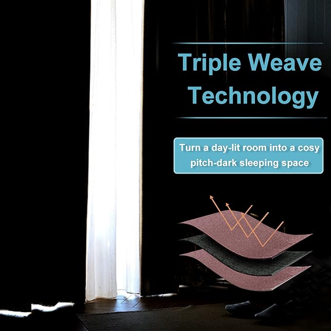 RYB HOME Living Room Curtains Blackout - Light Block Energy Efficiency Small Window Treatment Drapes for Kitchen Dining Baby Nursery Farmhouse Decor, W 42 x L 84 inch, Dusty Rose, 2 Panels