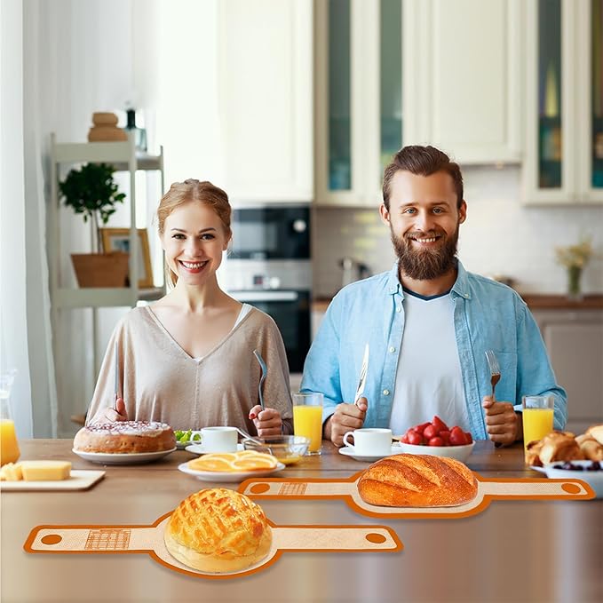 Silicone Bread Sling Dutch Oven Liner, Non-Stick & Easy Clean Reusable Oval Silicone Bread Sling Baking Mat, Easy to Transfer Sourdough Bread - 2 Orange Set