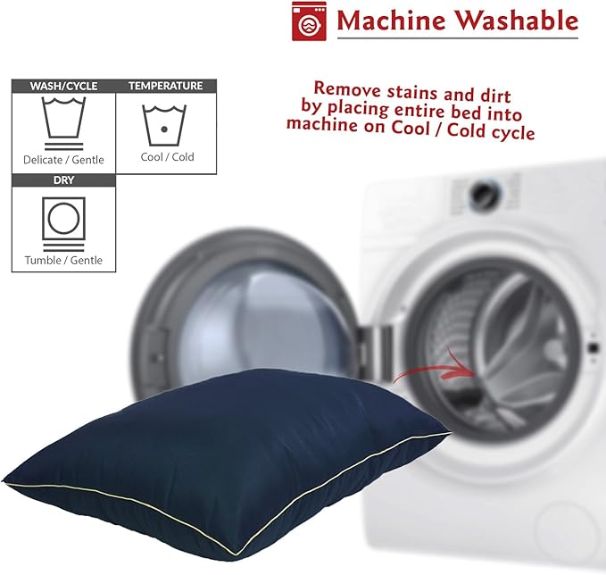 Majestic Pet Rectangle Medium Dog Bed Washable – Non Slip Comfy Pet Bed – Dog Crate Bed Super Value Pillow Dog Bed – Dog Kennel Bed for Sleeping - Dog Bed Medium Breed 35 x 28 Inch – Solid Blue