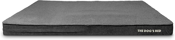 The Dog’s Bed Orthopedic Memory Foam Jumbo Dog Bed, XXXL Grey Plush, Pain Relief for Arthritis, Hip & Elbow Dysplasia, Post Surgery, Lameness, Supportive, Waterproof Washable Cover